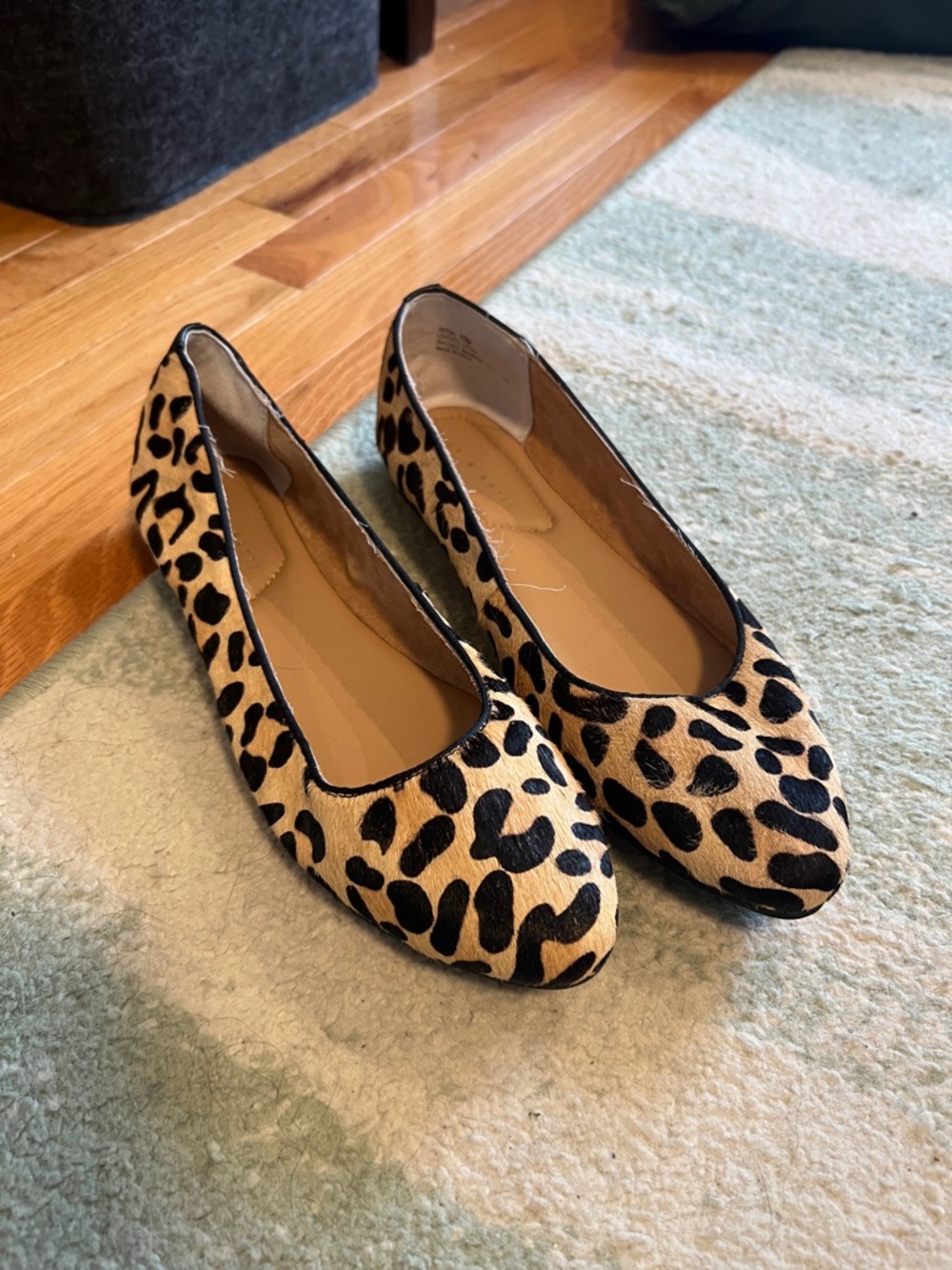 Kelly & Katie Leopard Print Ballet Flats - Tan and Black